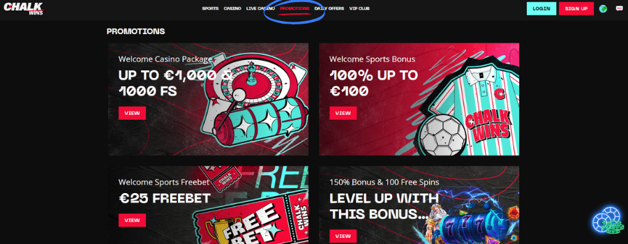 Chalkwins casino bonus