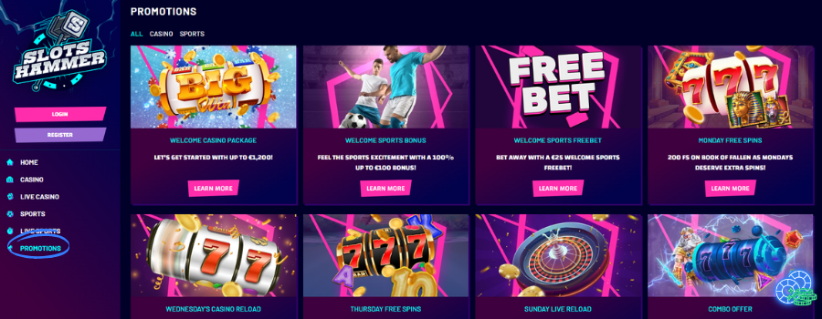 Slotshammer casino bonus